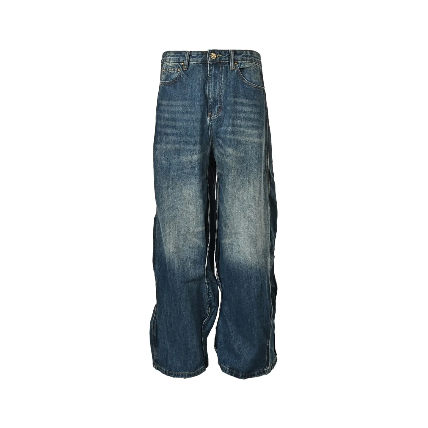 Louis Vuitton/Louis Vuitton 25Fw wavy line washed jeans